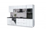 Кухонный гарнитур Мила Лайт 3.0-ПМ1 (Белый Платинум/Белый Платинум/Кастилло темный) фабрика Интерлиния в Минске Кухонный гарнитур Мила Лайт 3.0-ПМ1 (Белый Платинум/Белый Платинум/Кастилло темный) фабрика Интерлиния