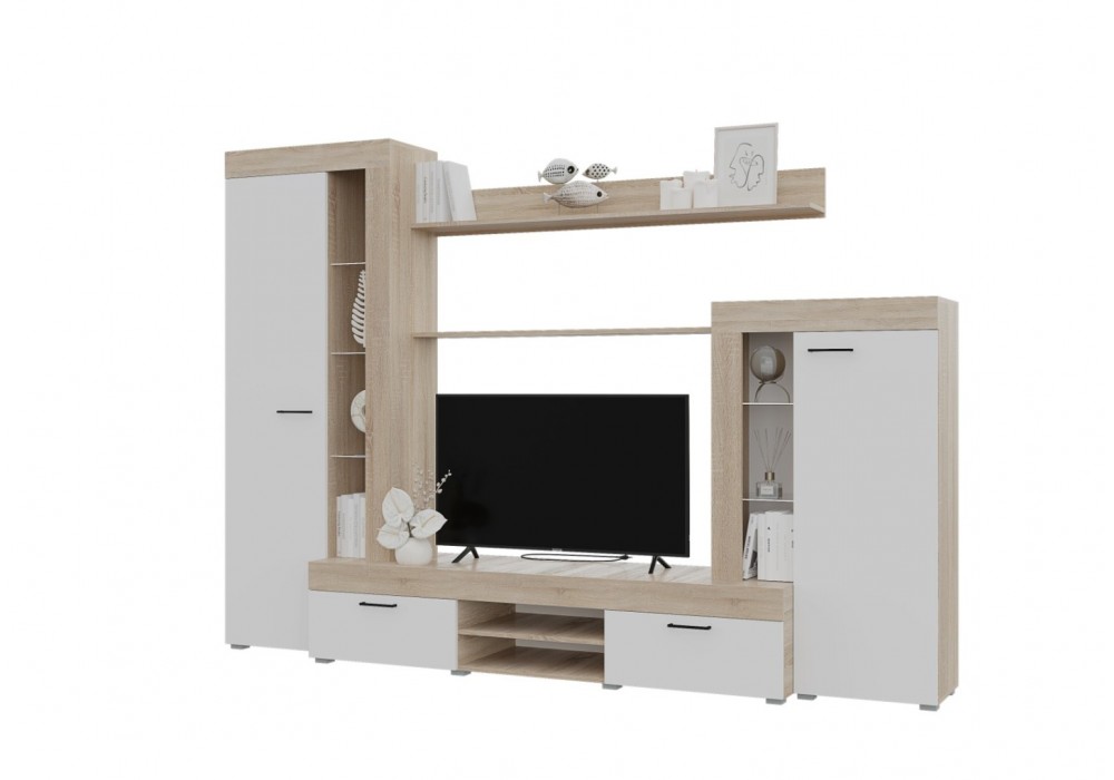 Гостиная Дельта - Белый / Сонома (Горизонт) в Минске Гостиная Дельта - Белый / Сонома (Горизонт)