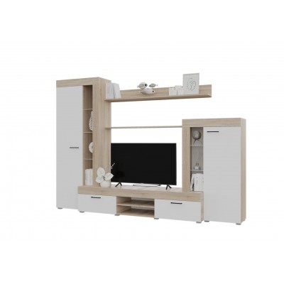 Гостиная Дельта - Белый / Сонома (Горизонт) Гостиная Дельта - Белый / Сонома (Горизонт)