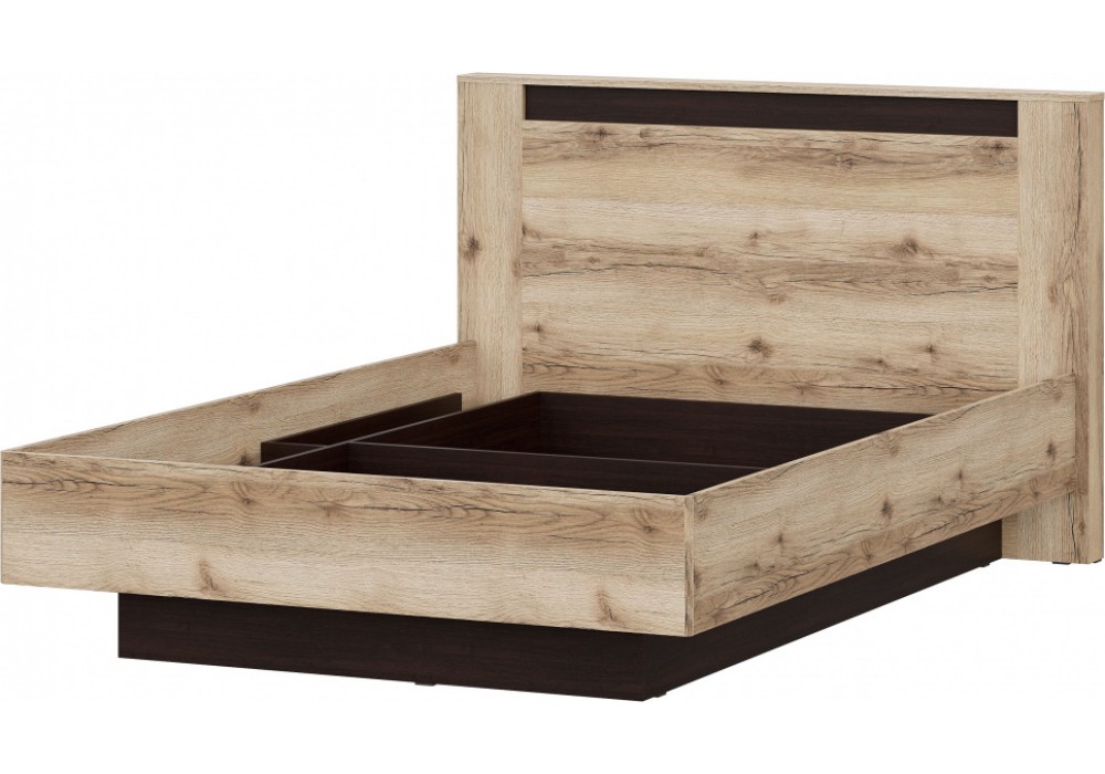 Кровать двойная №3 Серия 3 (Универсальная 1.4х2.0 Страйп)  SV-МЕБЕЛЬ  (дуб венге/дуб делано) в Минске Кровать двойная №3 Серия 3 (Универсальная 1.4х2.0 Страйп)  SV-МЕБЕЛЬ  (дуб венге/дуб делано)