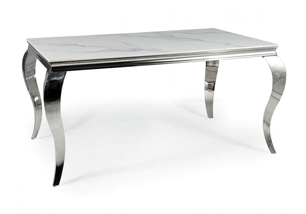 Стол обеденный SIGNAL PRINCE Ceramic Calacatta белый/хром 180/90 в Минске Стол обеденный SIGNAL PRINCE Ceramic Calacatta белый/хром 180/90