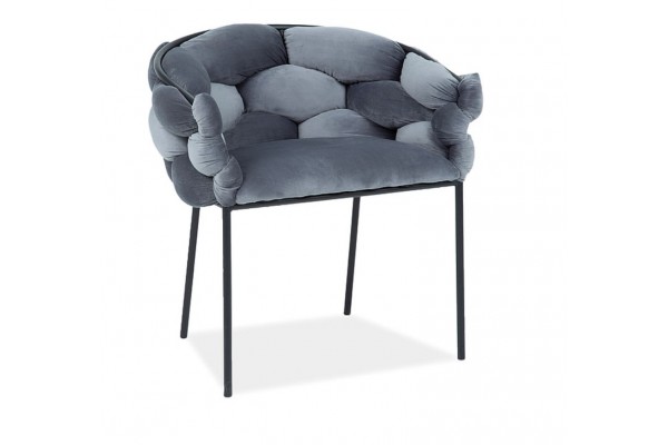 Стул SIGNAL NORTE VELVET Bluvel 14 серый/черный мат