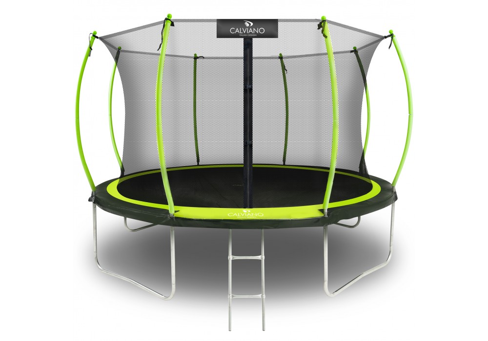 Батут пружинный с защитной сеткой Calviano 374 см - 12ft INSIDE master green в Минске Батут пружинный с защитной сеткой Calviano 374 см - 12ft INSIDE master green