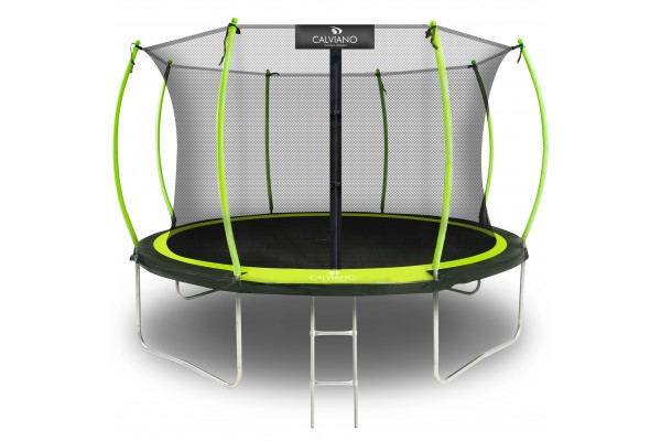 Батут пружинный с защитной сеткой Calviano 374 см - 12ft INSIDE master green
