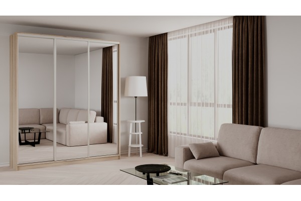 ШКАФ-КУПЕ ELGON EEX 05 (Дуб элисон/Хром)  фабрика Рэйгрупп