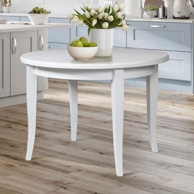 Обеденный стол Фидес 105(135)x105 (белый)