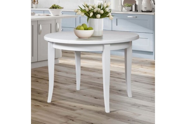 Обеденный стол Фидес 105(135)x105 (белый)