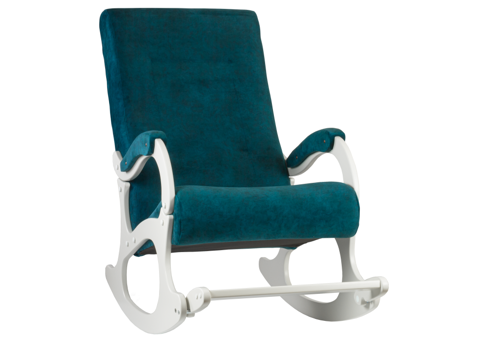 Кресло-качалка Бастион-4-2 арт.Goya teal Белые ноги в Минске Кресло-качалка Бастион-4-2 арт.Goya teal Белые ноги