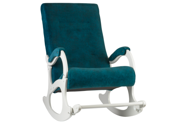 Кресло-качалка Бастион-4-2 арт.Goya teal Белые ноги