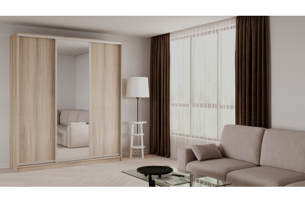 ШКАФ-КУПЕ ELGON EEX 04 (Дуб элисон/Хром)  фабрика Рэйгрупп