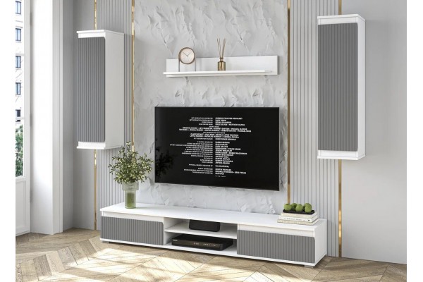 Гостиная Neo 10 (Белый платинум/Серый)  фабрика Интерлиния