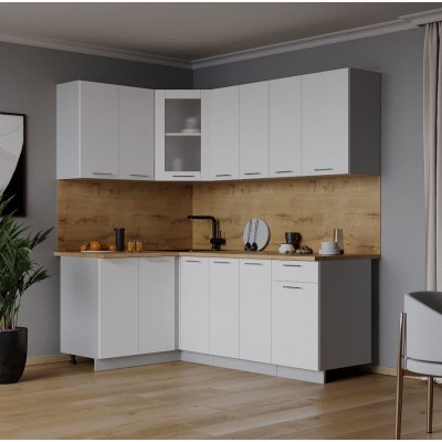 Кухонный гарнитур Мила 1,2х1,9 м (Белый Платинум/Белый Платинум) фабрика Интерлиния Кухонный гарнитур Мила 1,2х1,9 м (Белый Платинум/Белый Платинум) фабрика Интерлиния