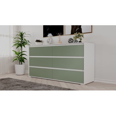 Комод Aleksa RG-06  (Белый премиум/Зеленый самшит)  фабрика Рэйгрупп