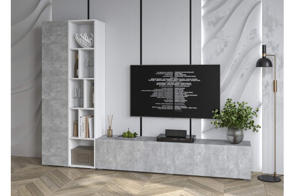 Гостиная Neo - 9  (Белый платинум/Бетон)  фабрика Интерлиния