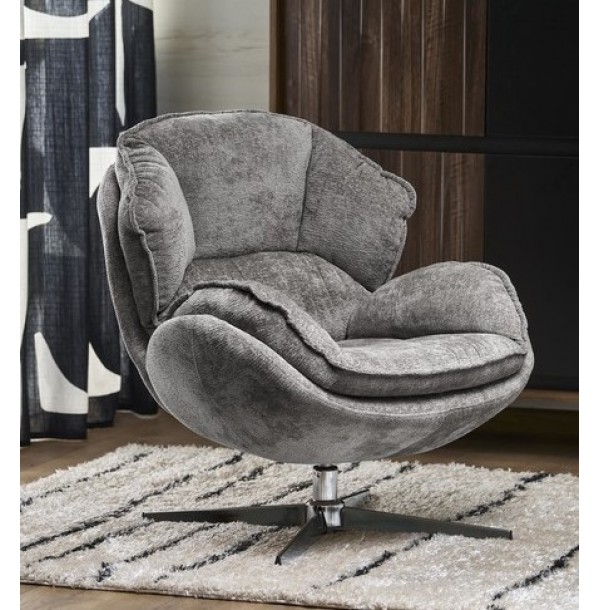 Кресло HALMAR GUIDO серый/хром