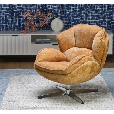 Кресло HALMAR GUIDO горчичный/хром