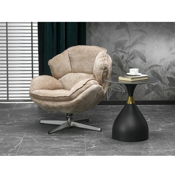 Кресло HALMAR GUIDO бежевый/хром