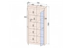 Шкаф с витриной LOFT  LT-ШВ1 (Дуб золотой/Антрацит)  фабрика Интерлиния в Минске Шкаф с витриной LOFT  LT-ШВ1 (Дуб золотой/Антрацит)  фабрика Интерлиния