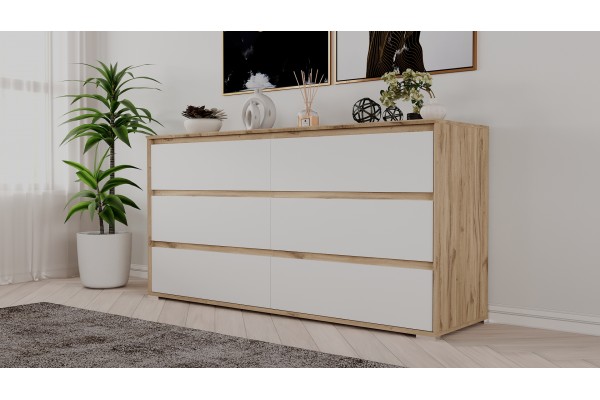 Комод Aleksa RG-06  (Дуб элисон/Белый премиум)  фабрика Рэйгрупп