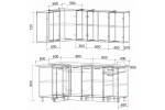 Кухонный гарнитур Мила 1,2х1,9 м (Дуб золотой/Антрацит) фабрика Интерлиния