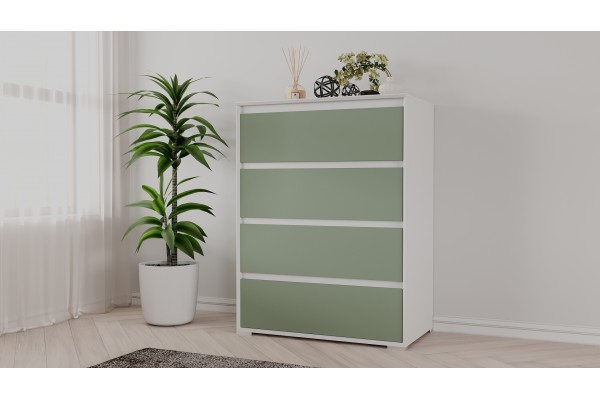 Комод Aleksa RG-04  (Белый премиум/Зеленый самшит)  фабрика Рэйгрупп