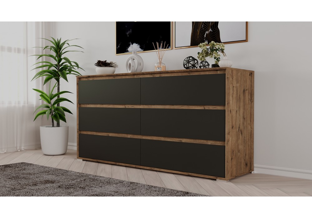 Комод Aleksa RG-06 (Дуб веллингтон/Кобальт) фабрика Рэйгрупп в Минске Комод Aleksa RG-06 (Дуб веллингтон/Кобальт) фабрика Рэйгрупп