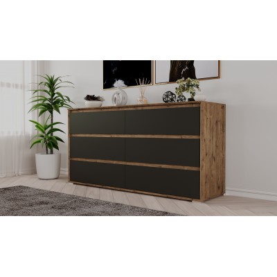 Комод Aleksa RG-06  (Дуб веллингтон/Кобальт)  фабрика Рэйгрупп