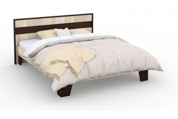 Кровать Эшли 1400 с основанием  (Венге/сонома)  фабрика Империал 