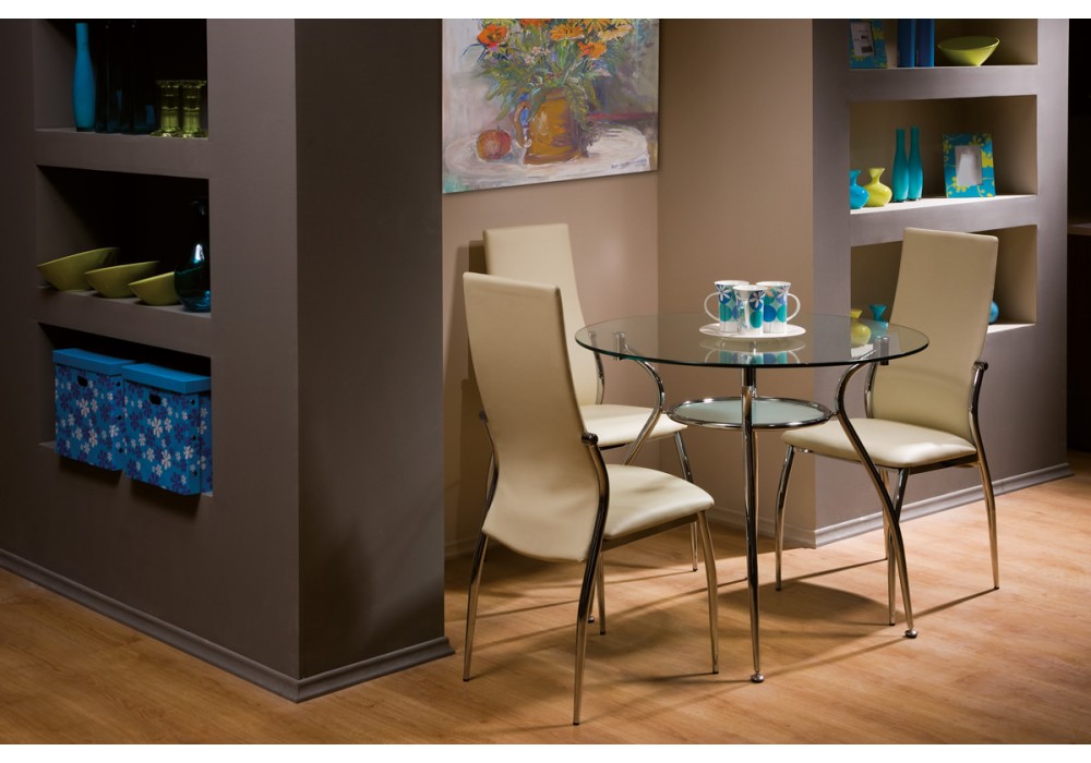 Стол обеденный SIGNAL FINEZJA A прозрачный/хром в Минске Стол обеденный SIGNAL FINEZJA A прозрачный/хром