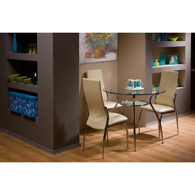 Стол обеденный SIGNAL FINEZJA A прозрачный/хром Стол обеденный SIGNAL FINEZJA A прозрачный/хром