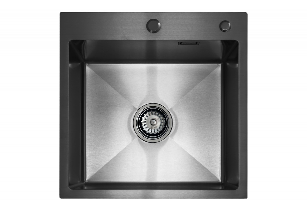 Кухонная мойка из нержавейки BLANTEK LS-5050B Nano black (+ 500B40B)