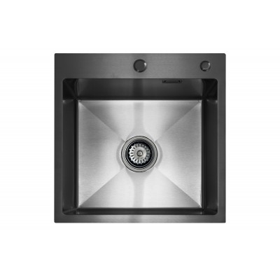 Кухонная мойка из нержавейки BLANTEK LS-5050B Nano black (+ 500B40B)
