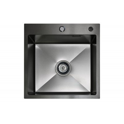 Кухонная мойка из нержавейки BLANTEK LS-5050HN Honeycomb Nano black (+ 500B40B)