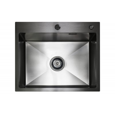 Кухонная мойка из нержавейки BLANTEK LS-5848B Nano black (+ 500B40B)