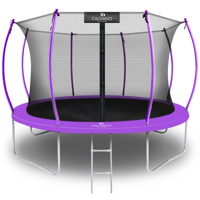 Батут пружинный с защитной сеткой Calviano 374 см - 12ft INSIDE master purple