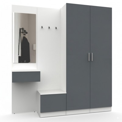  Прихожая Марсель-107 МР 01-107  (ЛДСП Графит серый)