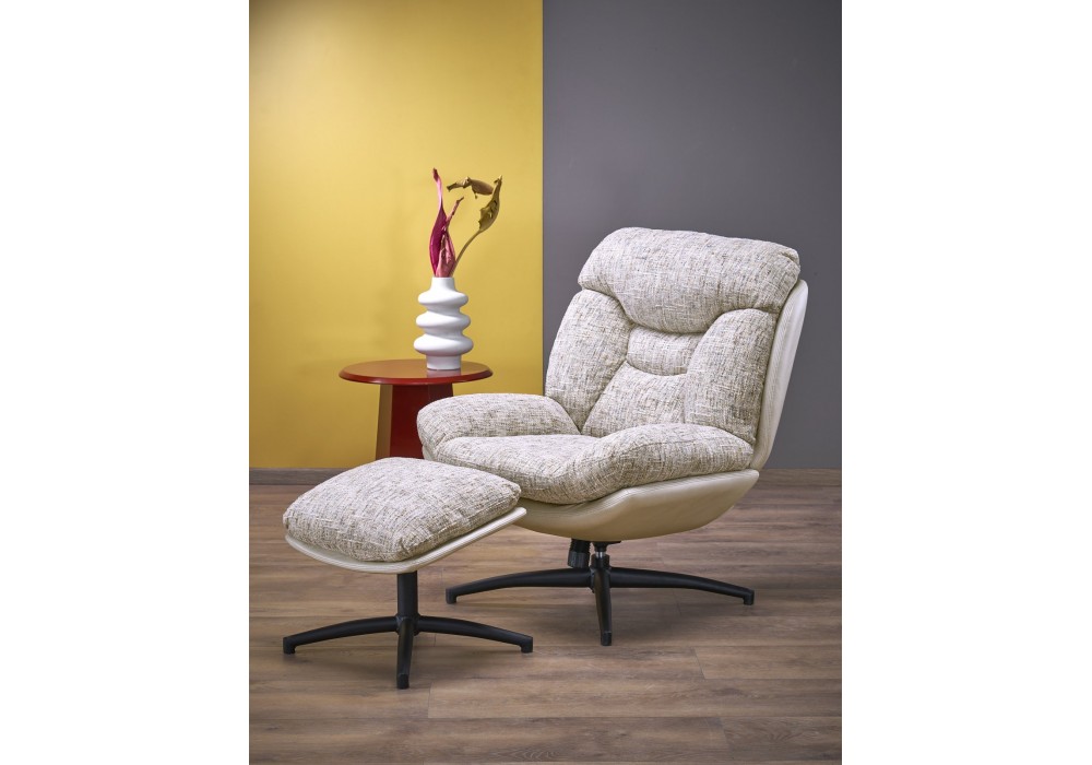 Комплект HALMAR KRONOS (кресло+подставка для ног) бежевый/разноцветный в Минске Комплект HALMAR KRONOS (кресло+подставка для ног) бежевый/разноцветный