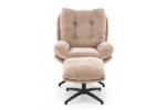 Комплект HALMAR PESTO (кресло+подставка для ног) бежевый в Минске Комплект HALMAR PESTO (кресло+подставка для ног) бежевый