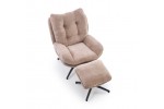 Комплект HALMAR PESTO (кресло+подставка для ног) бежевый в Минске Комплект HALMAR PESTO (кресло+подставка для ног) бежевый