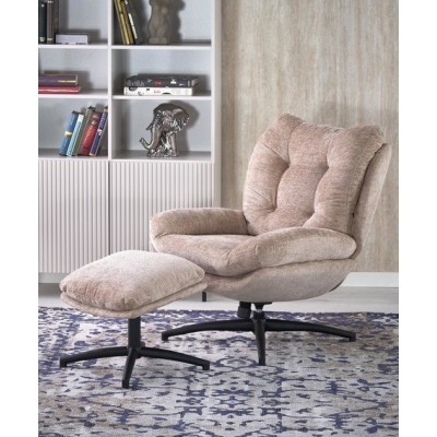 Комплект HALMAR PESTO (кресло+подставка для ног) бежевый