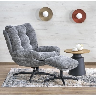 Комплект HALMAR PESTO (кресло+подставка для ног) серый