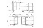 Кухонный гарнитур Мила 1,2х2,0 м (Дуб белый/Дуб серый) фабрика Интерлиния