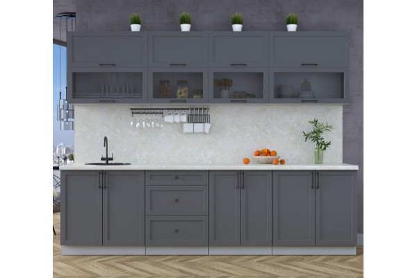 Готовая кухня Тренд Soft-touch 2,8Б (Пепел/ Пепел) фабрика Интерлиния