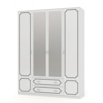 Шкаф ШР-4  (Лак белый жемчуг)  фабрика  Браво мебель