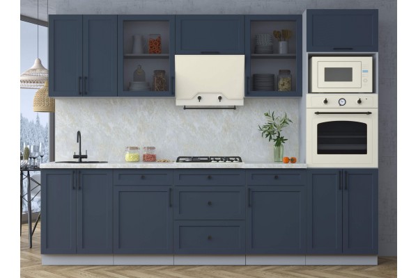 Готовая кухня Тренд Soft-touch 2,8В (Индиго/Индиго) фабрика Интерлиния