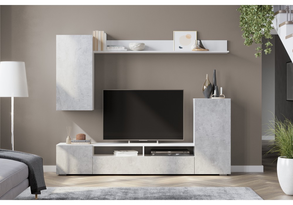 Гостиная NN Мебель МГС 4 (Белый/Цемент светлый) в Минске Гостиная NN Мебель МГС 4 (Белый/Цемент светлый)