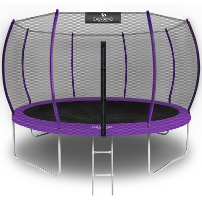 Батут пружинный с защитной сеткой Calviano 374 см - 12ft OUTSIDE master purple