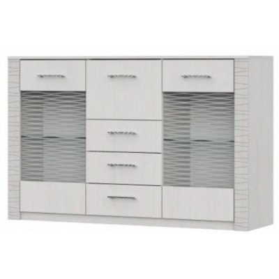 Комод-витрина Гамма 20 (Серия №4) Ясень анкор светлый / Сандал светлый