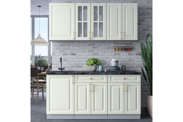 Готовая кухня Шато Soft-touch 1,7А (Белый/ Белый) фабрика Интерлиния