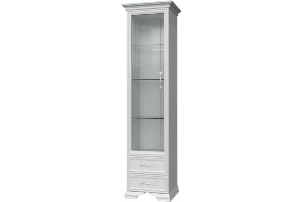 Шкаф с витриной 1 дверь 1 стекло Грация  (Белый/Белый)  фабрика Браво мебель